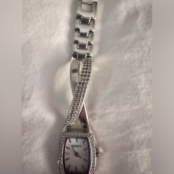Ladies' DKNY Stainless Steel Crossover Bracelet Watch with Crystal Accents - Picture 3 of 9